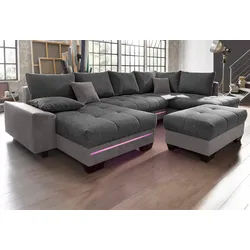 Mr. Couch Wohnlandschaft »Nikita U-Form«, wahlweise mit Kaltschaum (140kg Belastung/Sitz) und Bluetooth-Sound Mr. Couch anthrazit/dunkelgrau