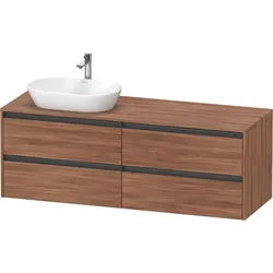 Duravit Ketho.2 Konsolenwaschtischunterbau wandhängend Nussbaum Matt 1600x550x568 mm - K24899L797900 K24899L79790000