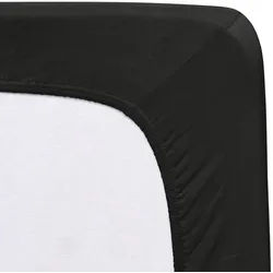 Florella Spannleintuch , Schwarz , Textil , 140-160x200-220 cm , Oeko-Tex® Standard 100, Oeko-Tex® Made IN Green , Rundumgummi, bügelfrei, für Wasserbetten geeignet, rutschfest auf der Matratze, Spezialgummi für unermüdliche Elastizität, weich und anschmiegsam, formstabil und langlebig, perfekter Sitz, spielend leicht zu überziehen, besonders dehnbar, absolut faltenfreier Sitz, allerhöchster Komfort, geeignet für Boxspringbetten , Heimtextilien, Bettwäsche & Leintücher, Leintücher, Spannleintücher