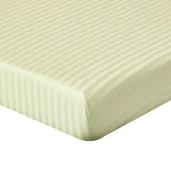 Homescapes Spannbettlaken Damast gestreift, 100% Ägyptische Baumwolle , Grün , Textil , Gestreift , Rechteckig , 90x190 cm , Oeko-Tex® , Heimtextilien, Bettwäsche & Leintücher, Leintücher, Bettlaken