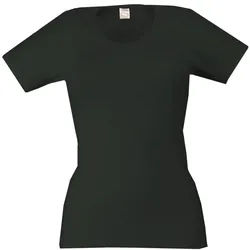 wobera Angora kuscheliges Damenunterhemd mit 1/2 Arm und 50% 1 St schwarz Frauen