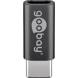 Goobay Adapter USB-CTM auf USB 2.0 Micro-B, grau - USB-CTM-Stecker > USB 2.0-Micro-Buchse (Typ B)