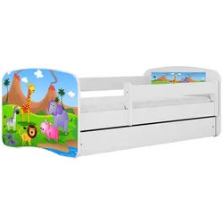 Raumhirsch Furniture Kinderbett Safari mit Schublade und Matratze 160/80 , Weiß , Holzwerkstoff , 80x160 cm , FSC 100% , Babymöbel & Kindermöbel, Kinderzimmer & Jugendzimmer, Kinderbetten