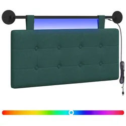 vidaXL Bett Hängendes Kopfteil Mit LED Licht Dunkelgrün Stoff (1-tlg) grün