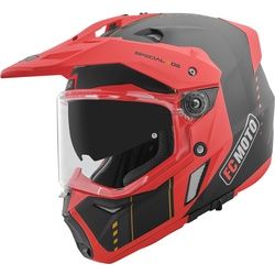 FC-Moto Merkur Pro Air Enduro Helm, schwarz-rot, Größe XL für Männer