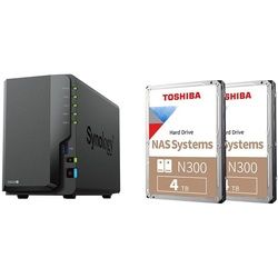 Synology DiskStation DS224+ 2 Einschübe NAS-Server Leergehäuse + 8 TB Toshiba N300 NAS HDD (2x 4TB)