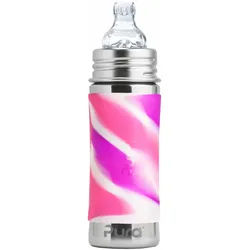 Purakiki Trinklernflasche 300 ml mit Silikon-Sleeve pink swirl 1 St