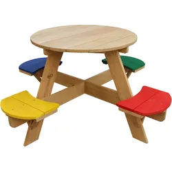 Ambia Garden Kinder-Gartenset , Multicolor , Holz , Hemlocktanne , 120x56x120 cm , CE, FSC 100% , wetterbeständig , Gartenmöbel, Kinder-Gartenmöbel