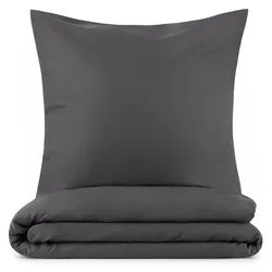 Blumtal Bettwäsche 3-teilig, 200/200 cm & 80/80 cm, Anthrazit , Textil , Rechteckig , 200x200 cm , Oeko-Tex® Standard 100 , Heimtextilien, Bettwäsche & Leintücher, Bettwäsche