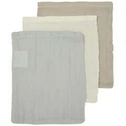 Meyco Baby Stoffwindeln Offwhite/Light Grey/Sand (100% Baumwolle, 20x17cm - 3-Pack), 20x17cm - 3-Pack 20x17cm - 3-Pack | 17 cm x 20 cm x 1 cm