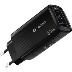 SONERO USB-C & USB-A GaN Ladegerät, X-PS130, 3 Port, 65W, schwarz
