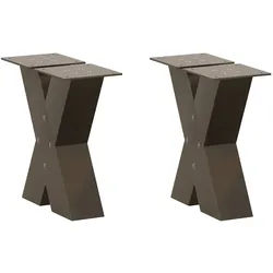 vidaXL Couchtischbeine X-Form 2 Stk. Naturstahl 30x(30-31) cm Stahl