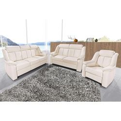 Polstergarnitur, Set, bestehend aus 3-Sitzer + 2-Sitzer + Sessel, beige, Sitzmöbel-Sets, 44095565-0