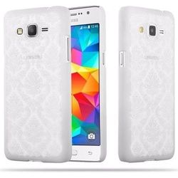 Cadorabo Hard Cover Mandala Cover (Galaxy Grand Prime), Smartphone Hülle, Weiss