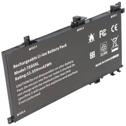 Akku passend für HP OMEN 15-AX000 series , Li-Polymer, 11,55V, 5360mAh, 62Wh, schwarz