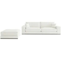 Livetastic Sitzgarnitur , Creme , Holz, Textil , 2-teilig , Eiche , massiv , Füllung: Polyester , 278x85x103 cm , Made in Eu , Wohnzimmer, Sofas & Couches, Sitzgarnituren