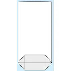1000 Kreuzbodenbeutel, OPP-Folie 210 x 370 mm, transparent