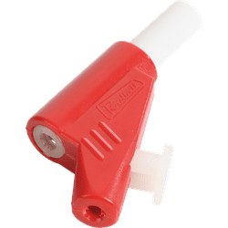 R941481600 - Bananenstecker, stapelbar, 4 mm, Schnellspannklemme, rot