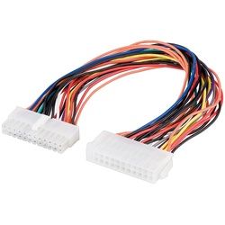 Goobay PC Motherboard ATX/EATX Stromkabel Verlängerung 24 Pin - ATX 2.2-Stecker (24-Pin) > ATX 2.2-Buchse (24-Pin)