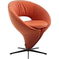 Koinor Stuhl , Orange , Textil, Leder , Echtleder , Anilinleder , Drehkreuz , 70x82x63 cm , Goldenes M , Beinauswahl, Lederauswahl, Stoffauswahl, Typenauswahl, Sitzfläche 360° drehbar , Esszimmer, Esszimmerserien