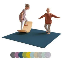 Ehrenkind Spielmatte Krabbelmatte Rutschfest, Made in Germany (Krabbeldecke für Baby, Hochwertige Krabbelmatte Baby), Spielmatte Baby, Rutschfeste Spielunterlage blau 80 cm x 80 cm