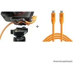 Tether Tools TetherGuard LeverLock & Cable Kit USB-C auf USB-C 4,6 m Orange