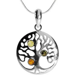 OSTSEE-SCHMUCK Kette mit Anhänger Ostsee-Schmuck Kette mit Anhänger Lebensbaum (2-tlg) silberfarben 42 cm