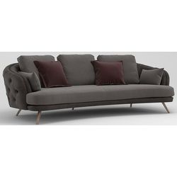 Casa Padrino Chesterfield-Sofa Luxus Chesterfield 3-Sitzer Sofa Grau / Braun 240 x 95 x H. 85 cm - Wohnzimmer Sofa - Wohnzimmer Möbel