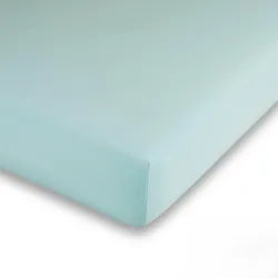 Traumhaft gut Schlafen – Kinder-/Baby Spannbetttuch, hochwertige Qualität, trocknergeeignet - 80-90 cm x 180-200 cm/Hellblau