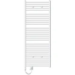 LuxeBath Badheizkörper Sahara Heizkörper Handtuchtrockner Badezimmer Heizung für Handtücher, Handtuchwärmer Elektrisch Seitenanschluss mit Heizstab 900W gebogen weiß 75 cm x 180 cm