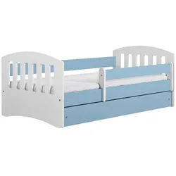 Raumhirsch Furniture Kinderbett 70x140, 80x160, 80x180 cm - Komplettset mit Matratze & Schublade (Bett für Jungs & Mädchen, inklusive Rausfallschutz und Lattenrost), verschieden Farben blau