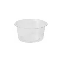 Greenbox rPET-Portionsbecher, transparent, Ø 7,5 cm, 100 ml, Transparenter Einwegbecher für kalte und lauwarme Speisen, 1 Packung = 100 Stück