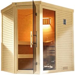 weka Design-Sauna CUBILIS Gr. 2 Sparset 7,5 kW OS inkl. digitaler Steuerung, Glastür und Fenster