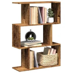 vidaXL Bücherregal NA Raumteiler-Bücherregal 3 Fächer Altholz-Optik 70x24x97 cm braun