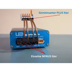 Set zum Anschluss einer Leuchte mit gemeinsamen +Pol am SunRiser 4+