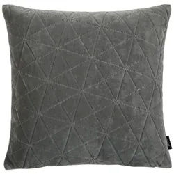 Novel Kissenhülle , Grau , Textil , geometrisch , 48x48 cm , Heimtextilien, Bezüge, Kissenbezüge