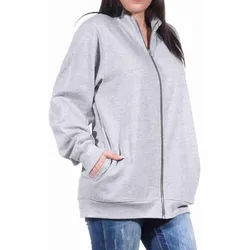 Normann Relaxanzug Damen Jacke für Hausanzug, Sportanzug oder Jogginanzug Oberteil grau XL