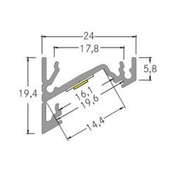 BRUMBERG One LED-Anbau-Eckprofil, alu, 2 Meter