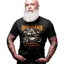 RAHMENLOS® T-Shirt für ältere Biker - Meinen Ruhestand verbringe ich auf zwei Rädern schwarz 3XL