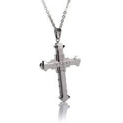 Karisma Kette mit Anhänger Karisma Edelstahl Anhänger Kreuz Massiv mit Zirkonia Steine, Edelstahl Kette - Herrenschmuck - 50.0 Zentimeter