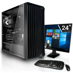 SYSTEMTREFF Business-PC-Komplettsystem (24", Intel 12700F 12700F, GT 710, 16 GB RAM) schwarz