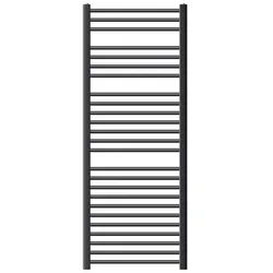 LuxeBath Badheizkörper Sahara Heizkörper Handtuchtrockner Badezimmer Heizung für Handtücher, Handtuchwärmer Elektrisch Seitenanschluss mit Heizstab 900W gebogen schwarz 60 cm x 150 cm