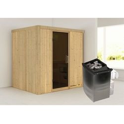 KARIBU Sauna »Kothla«, inkl. 9 kW Saunaofen mit integrierter Steuerung, für 3 Personen - beige