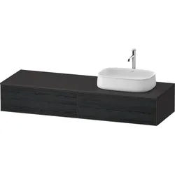 Duravit Zencha Konsolenwaschtischunterbau wandhängend Eiche Schwarz & Graphit Matt & Supermatt 1600x ZE4814R16800000