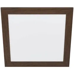 Eglo Led-Paneel , Nussbaumfarben, Weiß , Holz, Metall, Kunststoff , massiv , quadratisch , 50x5.5x50 cm , Lampen & Leuchten, Leuchtenserien