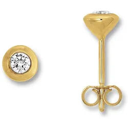 ONE ELEMENT Paar Ohrhänger Zirkonia Zarge Ohrringe Ohrstecker aus 333 Gelbgold, Zeitlos elegant – mit Liebe zum Detail gefertigt goldfarben