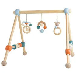 Xxxl Spielbogen , Petrol, Orange, Grün, Creme, Braun, Blau , Holz , Schima, Buche , 54x48x54 cm , Spielzeug, Babyspielzeug, Spielbögen