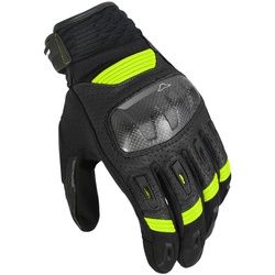 Macna Rime perforierte Motorrad Handschuhe, schwarz-gelb, Größe M