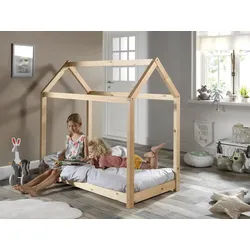 Vipack Montessori-Bett , Naturfarben , Holz , Kiefer , 70x140 cm , bodentiefer Einstieg , Babymöbel & Kindermöbel, Kinderzimmer & Jugendzimmer, Kinderbetten, Spielbetten