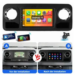 ESSGOO 10,1" Für Mercedes Benz Sprinter W907 2018-2023 GPS WIFI BT EQ Autoradio (Digitalradio (DAB), RDS, FM, AM, Carplay Android Auto GPS Navi WIFI BT EQ) schwarz